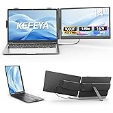 KEFEYA Laptop Screen Extender, 14" FHD 1080P IPS Dual Laptop Monitor Extender, Portable Monitor Plug & Play USB-C/HDMI/USB-A for 13"-17" Laptops, Work with Windows/MacBook/Switch/PS5