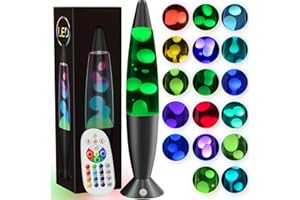 SOARLING Black Liquid Motion Lamp 17 Colors Changing Lamp LED Night Light for Adults & Kids 13.5 Inch Pink Blue Red Green Purple Small Relax Mood Nightlight Table Lamp for Kids Room,Bedroom,Office Home Decor