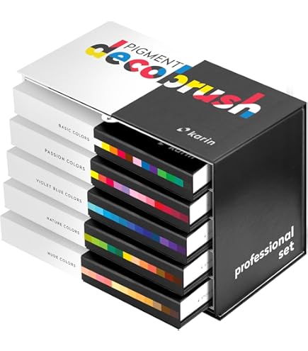Amazon.com: Karin Pigment Decobrush Acrylic Paint Markers, 84