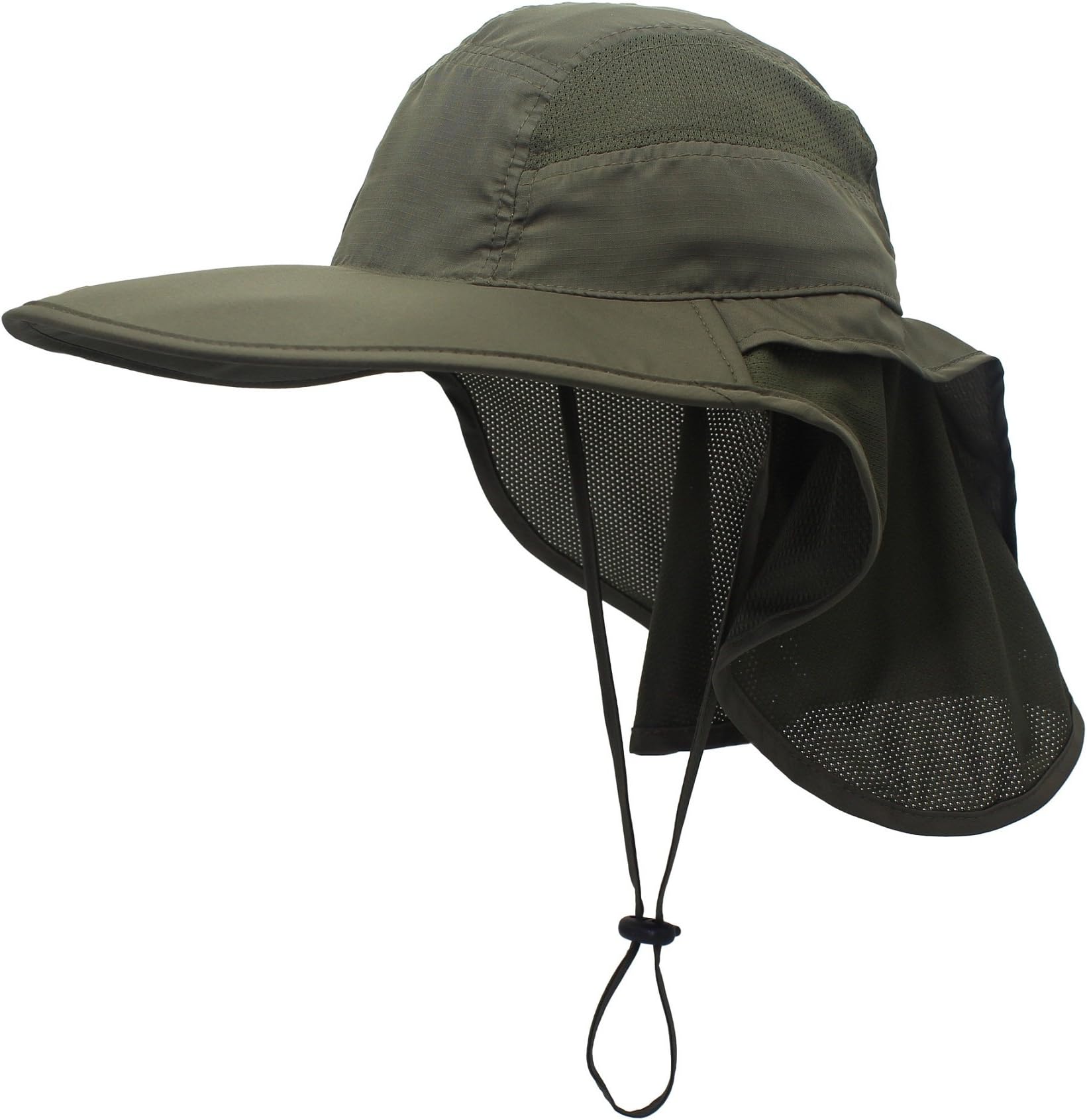 Decentron Outdoor Mens Neck Flap Sun Hat Large Brim Sun Protection Bucket Fishing Hats
