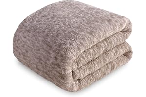 SOCHOW Melange Sherpa Throw Blanket, All Seasons 300GSM Lightweight Fuzzy Warm Super Soft Plush Fleece Blanket for Bed, Sofa and Couch, 60 x 80 inches, Camel