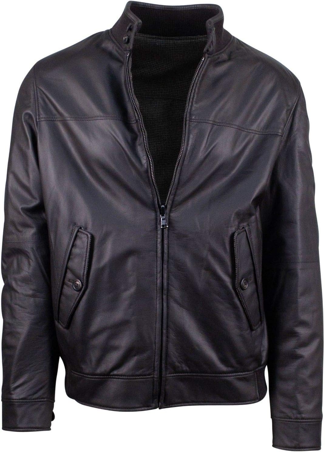 Pal Zileri Men's Concept Leather Reversible Bomber Jacket 52/42 Brown