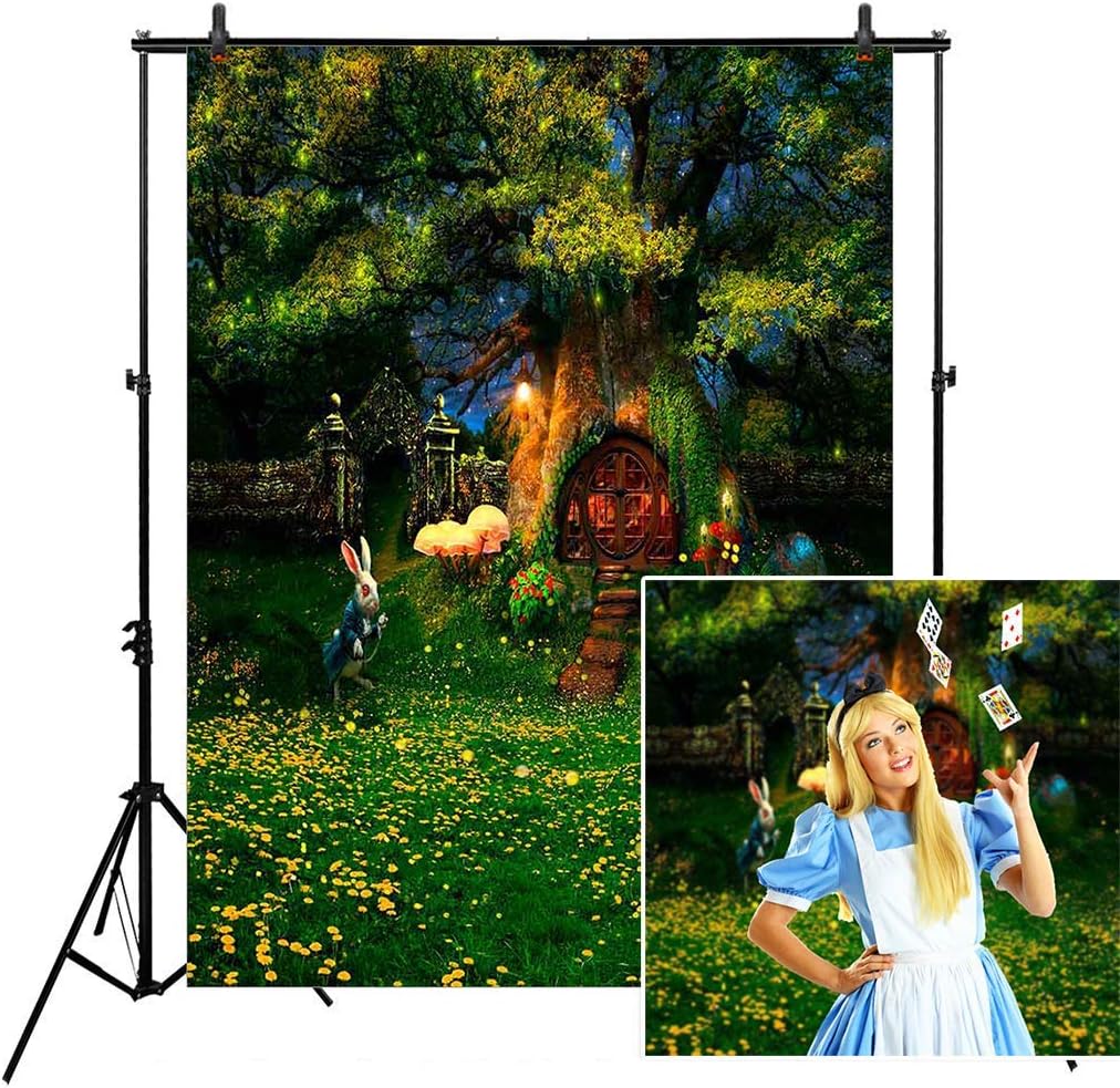 Allen Vision 6ft x 8ft Green Forest Photography Backdrop Wonderland cartoon treehouse background for photography studio