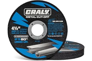 CRALY 4-1/2 Inch Cut-Off Wheels for Cutting Metal & Stainless Steel, Professional Grade Ultra Thin Metal Cutting Disc for Angle Grinder & Die Grinder, 7/8 in Arbor, 10-Pack(30111501-10)