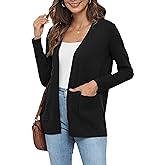 MEILANZJ Women Lightweight Cardigan Sweaters with Pocket Open Front Breathable Cardigans