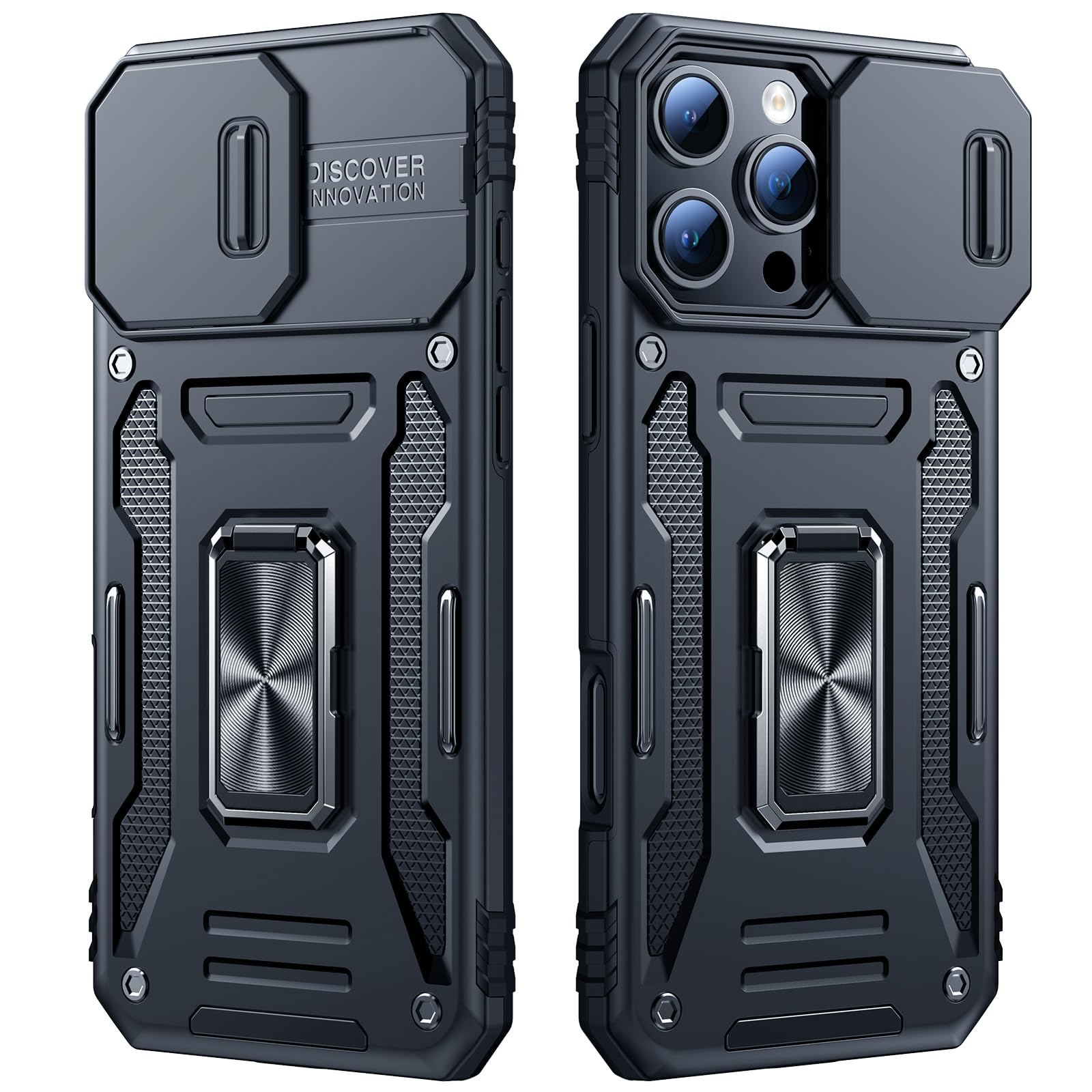 Photo 1 of Dmzlh Armor Compatible for iPhone 16 Pro Max Case with Camera Cover Military Grade Drop Protection Phone Case Compatible for iPhone 16 Pro Max Phone Case, Black