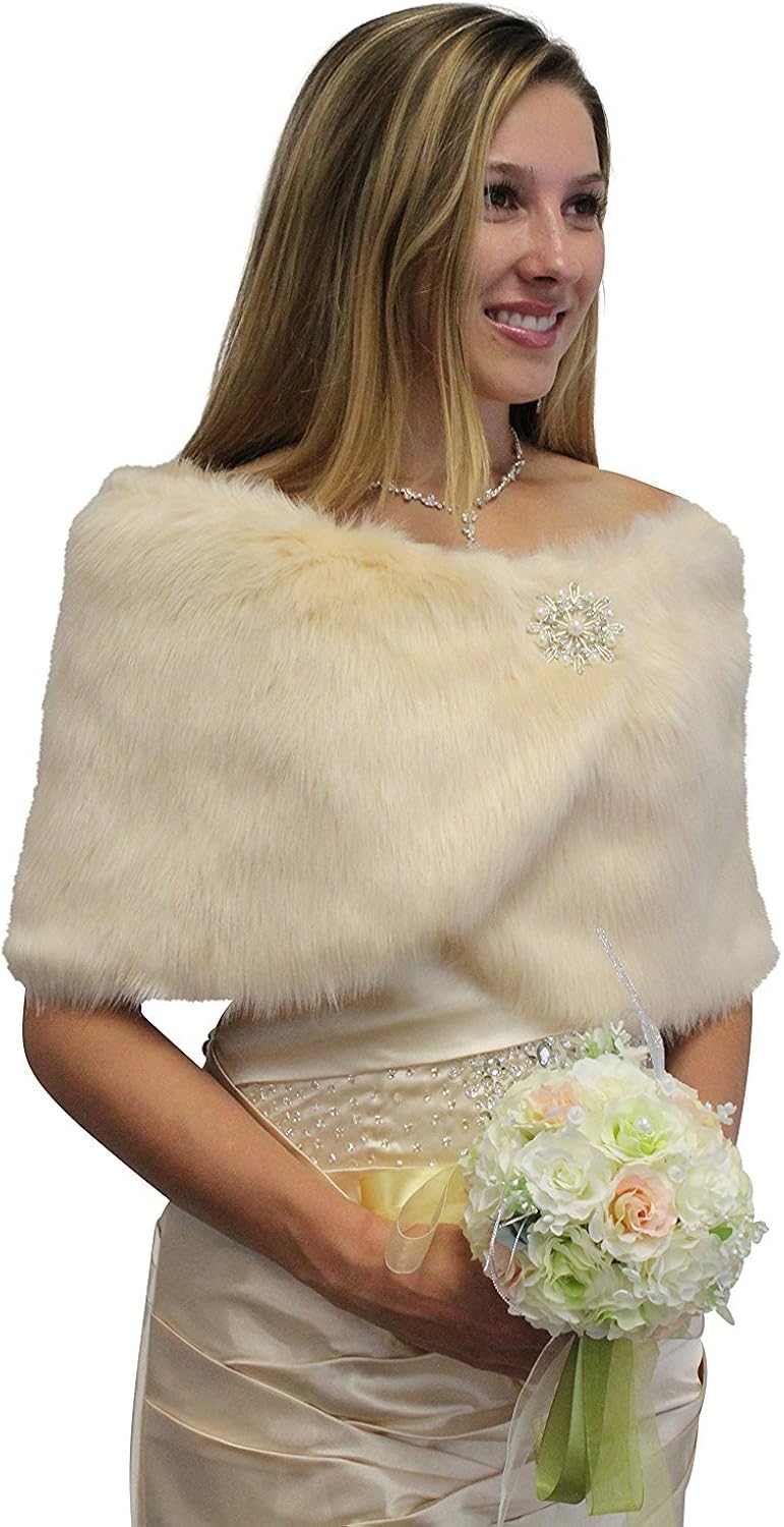 champagne fur shawl