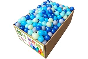 YUFUL Ball Pits Balls 1000 Count for Kids, Plastic Balls for Ball Pits, 2.2-Inch Crush Proof Play BPA Free Non-Toxic, 5 Kinds of Bright Color Ocean Balls Include a Reusable Net Bag (Blue)