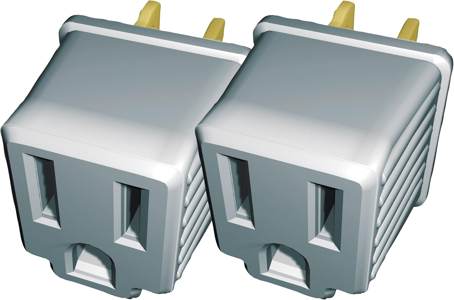 Stanley 30397 3 to 2 Adapter 2pk, Polarized to Grounded Single Outlet Converter, 2 Pack Grey