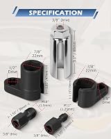 DAYUAN 5 pcs O2 Oxygen Sensor Socket Set Wrench Remover Tool Thread Chaser view 8