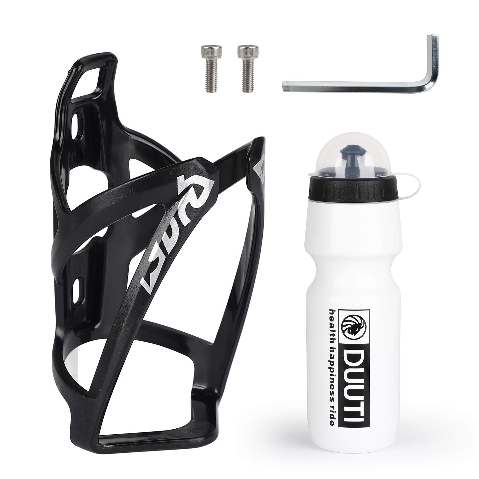 HASAGEI Bike Water Bottle Cage and 25oz Premium BPA Free Sports Bottle, Bike Water Bottle Set Lightweight Bike Bottle Holder for Road, Mountain bike. Essential for Riding
