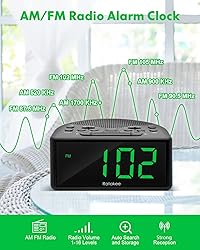 Ratakee Digital Alarm Clock Radio for Bedroom with