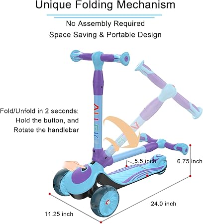 allek 3 wheel kick scooter