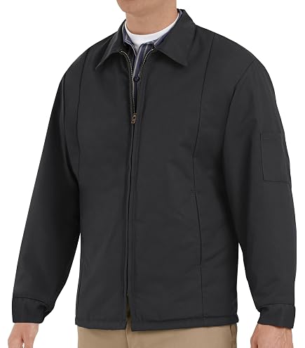 Amazon.com: Red Kap Men's Slash Pocket Quilt-Lined Jacket, Black