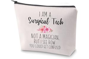 ZJXHPO Surgical Tech Makeup Bag Surgical Technologist Appreciation Gift I'M A Surgical Tech Not A Magician Cosmetic Bag (Surgical Tech)