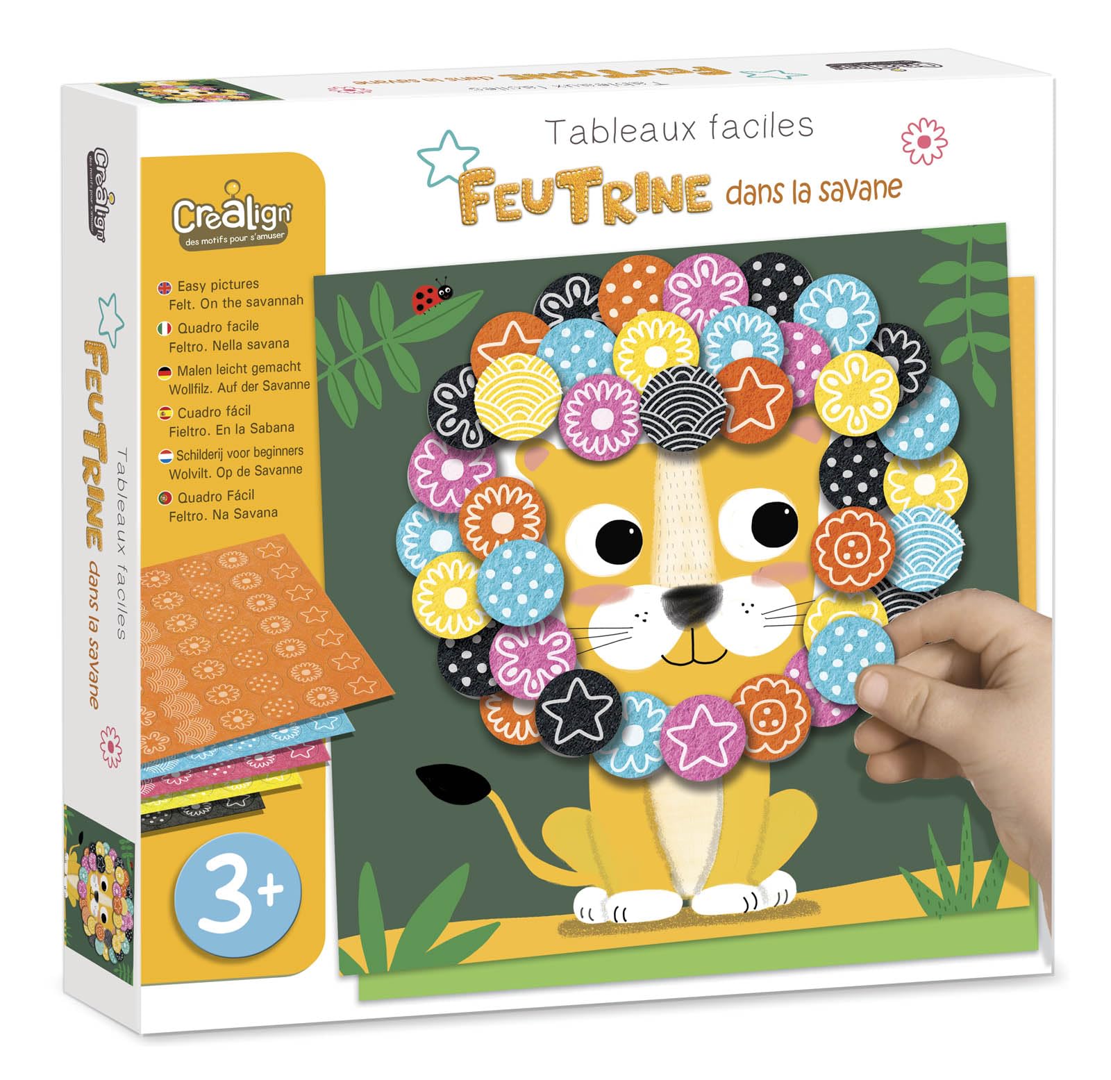 Crea Lign' Felt, Multi-Colour, 24.5 x 24.5 x 4.5 cm