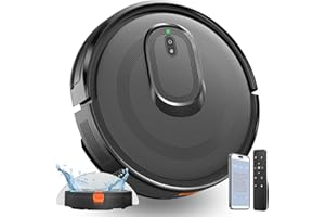 LWBRAZL Robot Vacuum and Mop Combo, 2 in 1 Mopping Robot Vacuum Cleaner, 4200Pa Powerful Suction, Multi-Surface Cleaning, Obstacle Avoidance, Self-Charging, Easy to use, App & Voice Control, Works with Alexa