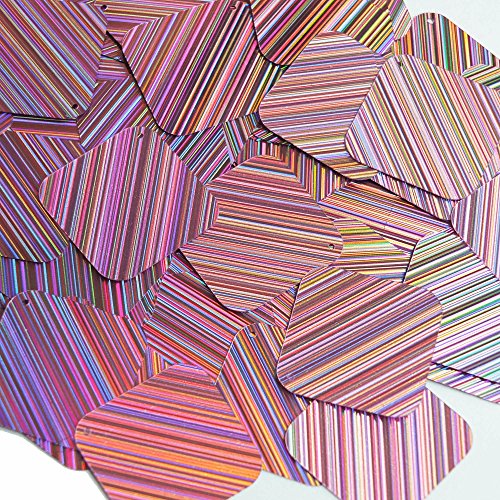 Sequin Pink Square Diamond 1.5 inch City Lights Reflective Couture Loose Paillettes. Made in USA.