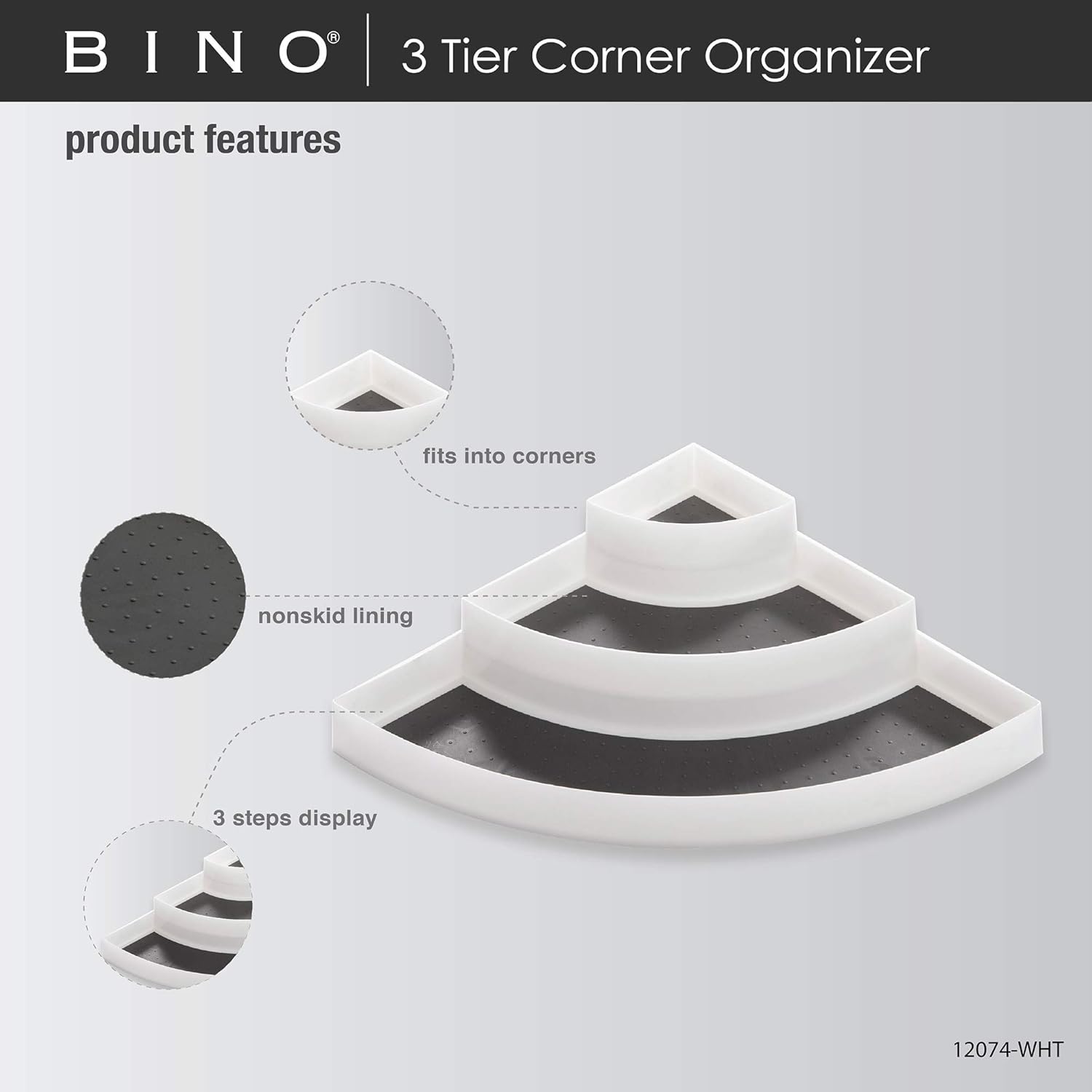 Amazon Com Bino 3 Tiered Corner Spice Rack Organizer White
