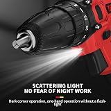 Qimu 21V Cordless Drill Set 1.5Ah Battery 2 Speed 25+1 Torque 3/8" Chuck view 5