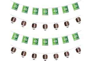 UNIIDECO Football Party Supplies 4 PCS Football Banners Garland Pre-strung American Football Hanging Decorations for Superbowl 2024 Football Games Birthday Tailgate Sports Themed Party Baby Shower