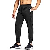 Men's Athletic Joggers Sweatpants with Zipper Pockets Running Gym Track Workout Pants for Men