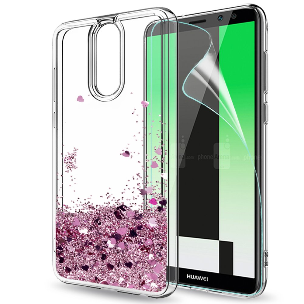 Funda Huawei Mate Lite Carcasa con HD Protectores de Pantalla LeYi Purpurina
