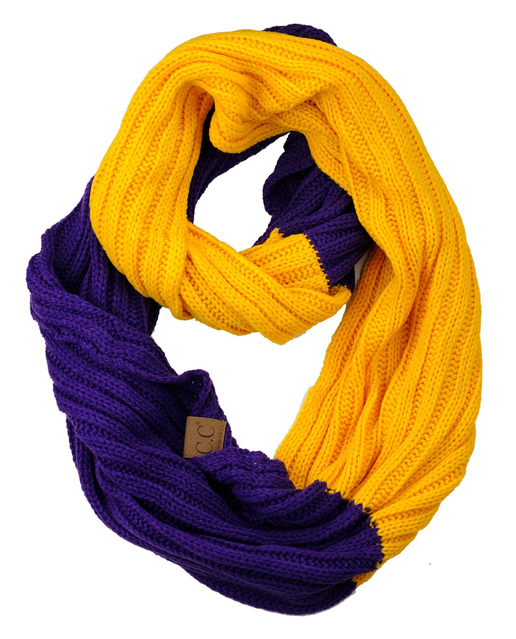 C.C Unisex College High School Sport Team Color Two Tone Winter Knit Scarf C.C Unisex College High School Sport Team Color Two Tone Winter Knit Scarf