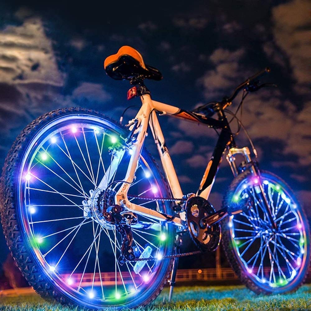 Buy Bike LED Wheel Lights Set Auto Switch Rechargeable Bicycle Wheel