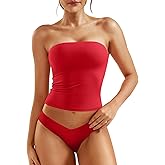 YEOREO Sophie Women Sexy Long Tube Tops Double Lined Basic Y2K Summer Cute Strapless Fitted Bandeau Going Out Crop Top
