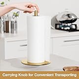 Niffgaff Kitchen Roll Holder Gold Free Standing Stainless Steel Organizer view 2