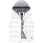 wantdo Women's Quilted Puffer Vest Thicken Warm Winter Coat with Removable Hood