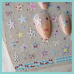 CESTSIREN Colorful Star Nail Art Stickers, Fashion