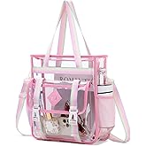 MUSEVOS Clear Tote Bag Stadium Approved 12x6x12, Thickened Heavy Duty PVC Transparent Tote Bag Water Resistant