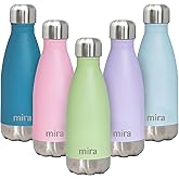 MIRA 12 oz Insulated Water Bottle - Slim Stainless Steel Cola Shape Thermo - Double Wall Hot & Cold Flask (24Hr Cold/12Hr Hot) - Cactus Green