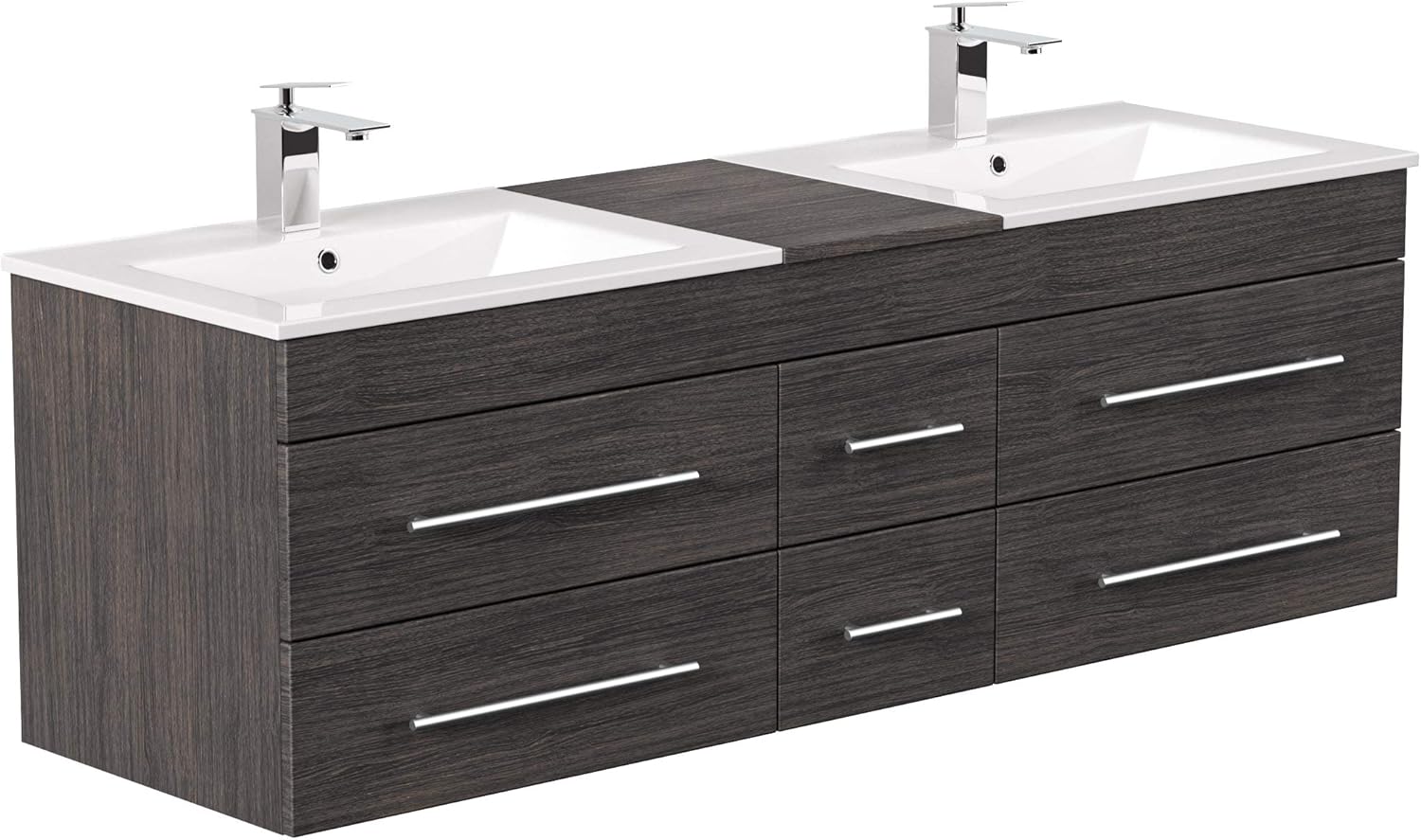 emotion Meuble Salle de Bain Double Vasque Roma XL Charbon Antique