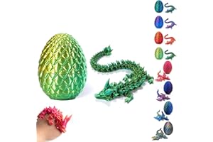 MG rack YF 3D Printed Dragon-Flying Articulated Dragon | 3D Printed Dragon Eggs with Dragon Inside | Eco-Friendly Crystal Dragon-Mystery Dragon Egg,Adults Fidget Toys for Autism ADHD (Laser Green)