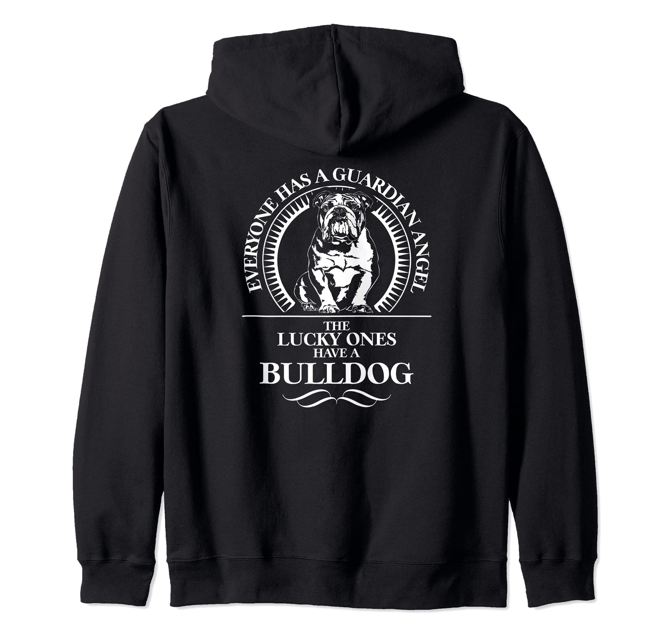 Proud English Bulldog Guardian Angel dog saying dog Zip Hoodie