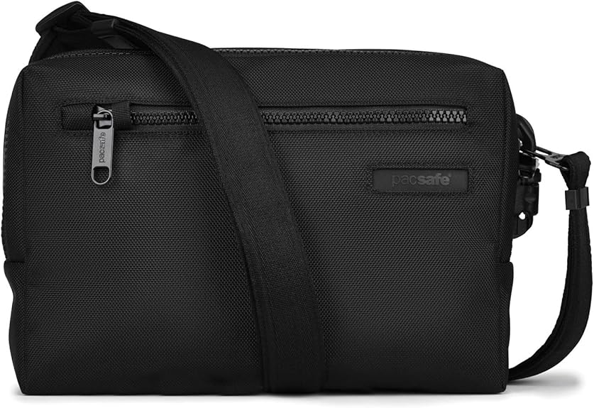 Pacsafe Men's Intasafe AntiTheft Sling, Black Cross Body Bag, One Size