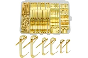 Hoeine 200 Pieces Picture Hangers, 3 Sizes Picture Hanging Kit Including 10lb/30lb/50lb Picture Hanging Hooks, Heavy Duty Pic