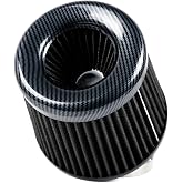 3" 76mm Carbon Pattern Mushroom Head Super Power Air Filter High Flow caliber Intake Cleaner【Black】