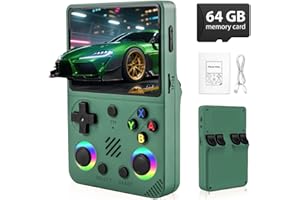 Colourbing RG36PRO Retro Video Game Console - Open Source System,3.5" IPS Screen,64G TF Card,3000mAh Battery,Support 30,000+ Classic Retro Video Games for Teen or Partner - Gift for Christmas - Green