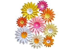 Mybbshower Colorful 3D Paper Flowers Set for Classroom Bulletin Board, Preschool Decor & Kids' Writing Backdrop Vibrant Class