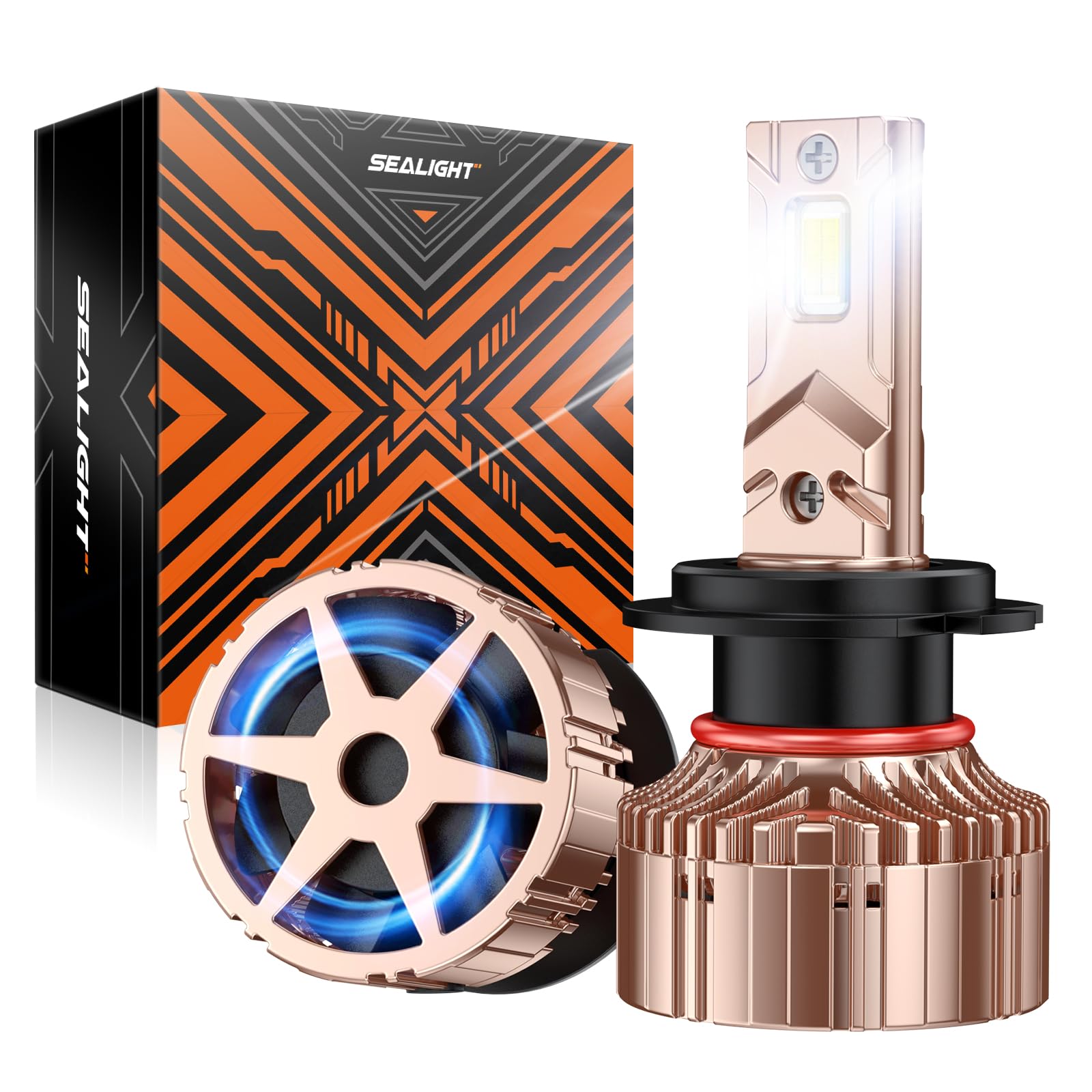 SEALIGHT High Power H7 LED Bulbs, 900% Brighter 1:1