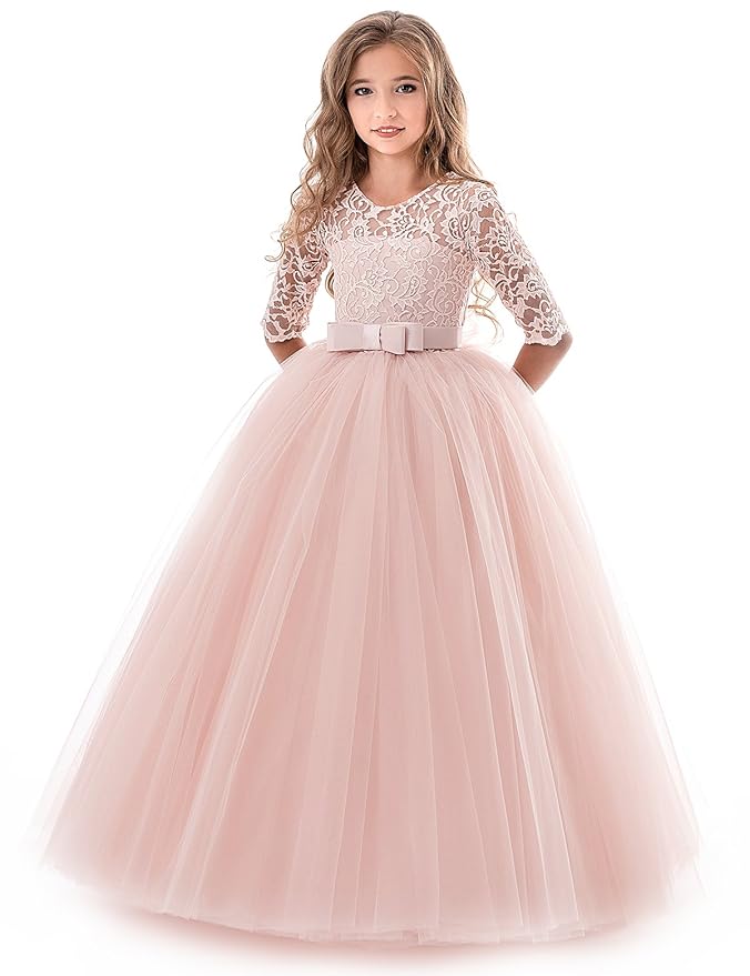 NNJXD Mädchen Festzug Stickerei Prom Kleider Prinzessin Hochzeit Kleidung