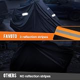 Favoto Motorcycle Cover 210T Oxford Waterproof UV Anti-Scratch Reflective view 6