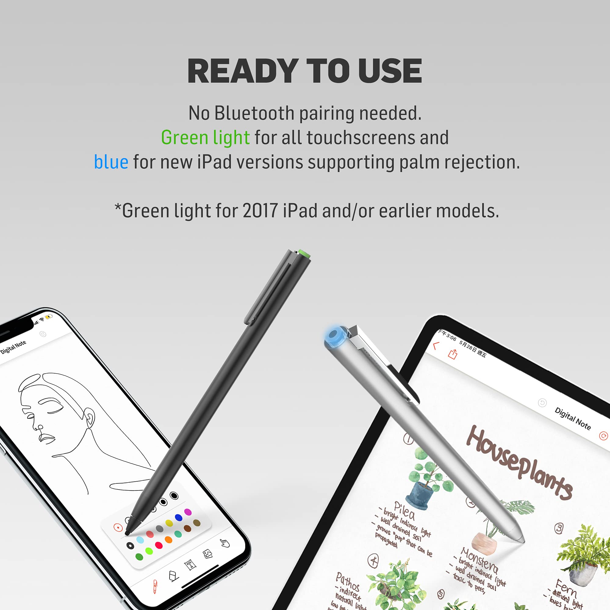 Adonit Dash 4, Multi-Device Stylus for iPad and Touchscreen, Duo Mode Active Digital Pencil with Palm Rejection, Compatible with iPad, iPhone, Android, and More- Graphite Black