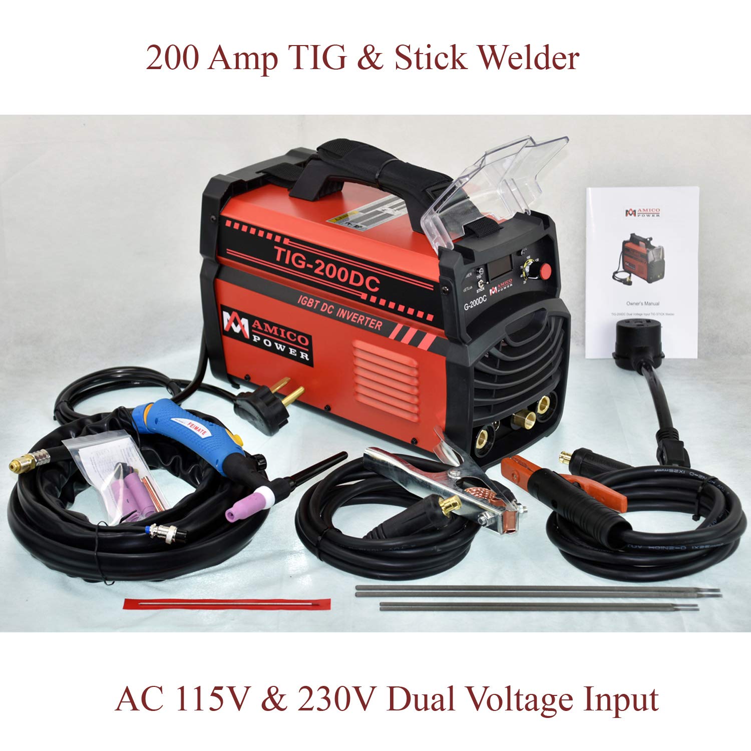 200 Amp TIG Torch/Arc/Stick DC Inverter Welder Dual Voltage IGBT Welding -  - Amazon.com