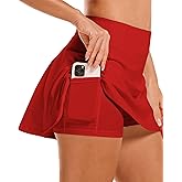 Stelle Women's Tennis Golf Skirts High Waisted with Pockets Inner Shorts for Athletic Skorts Sports Running Pickleball