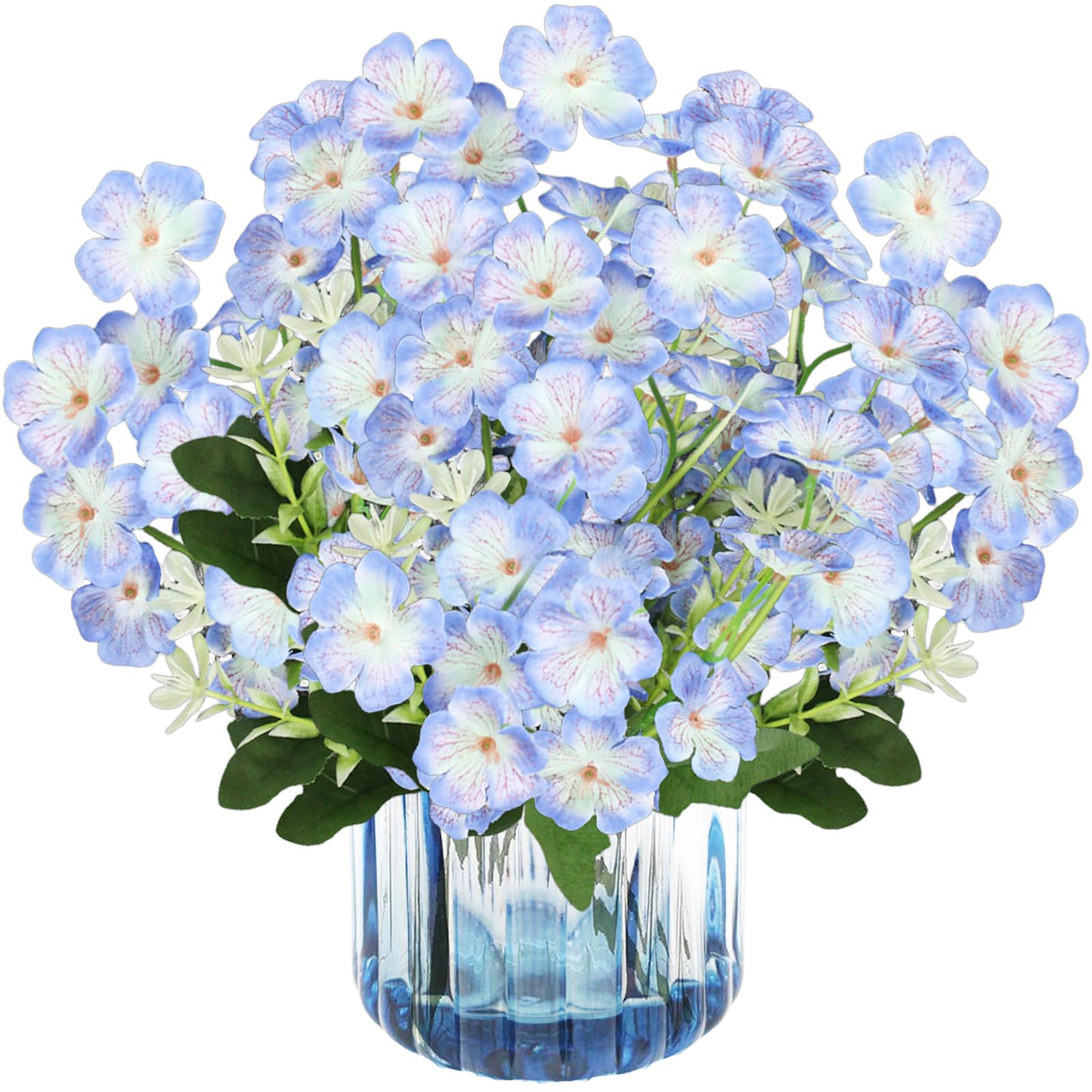 astylishome Tall Artificial Flowers 100 Pcs with Long Stem Fake Violets Plant Faux Flower for Home Garden Wedding Party Table Decoration Realistic Appearance Dark Blue 0416